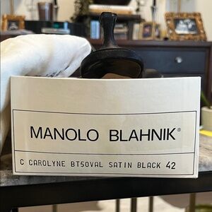 Manolo Blahnik Black Satin Heels - Pointed Toe